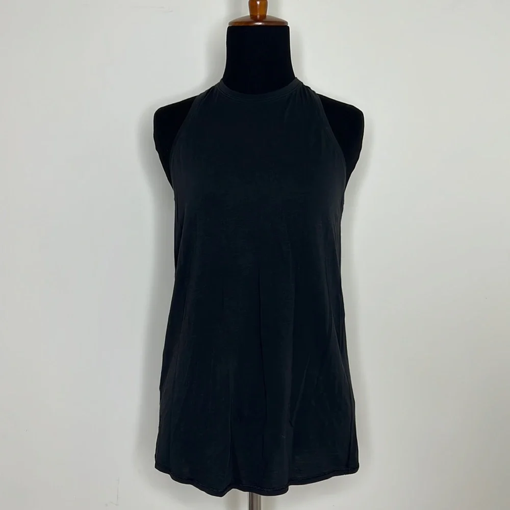 LULULEMON Black High Neck Open Back Tank Top S